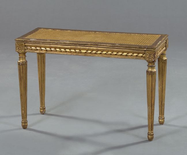 Louis XVI-Style Giltwood Cane Seat