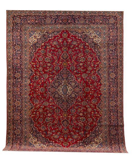 Persian Kashan Carpet,  10' x 13'7".