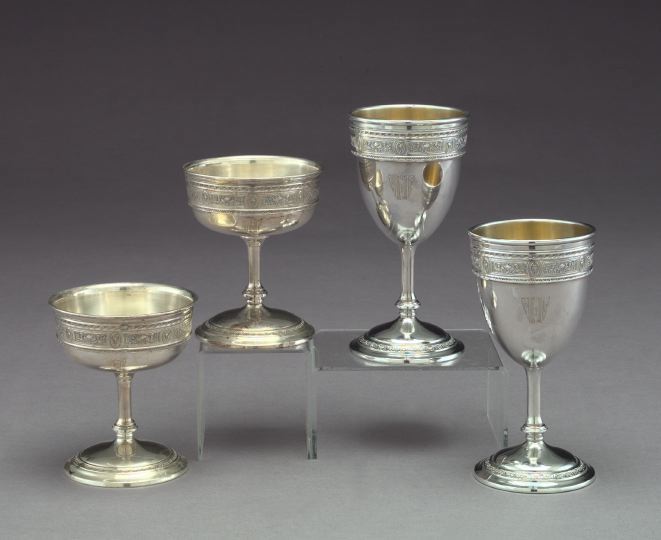 Group of Sixteen Silver Goblets,