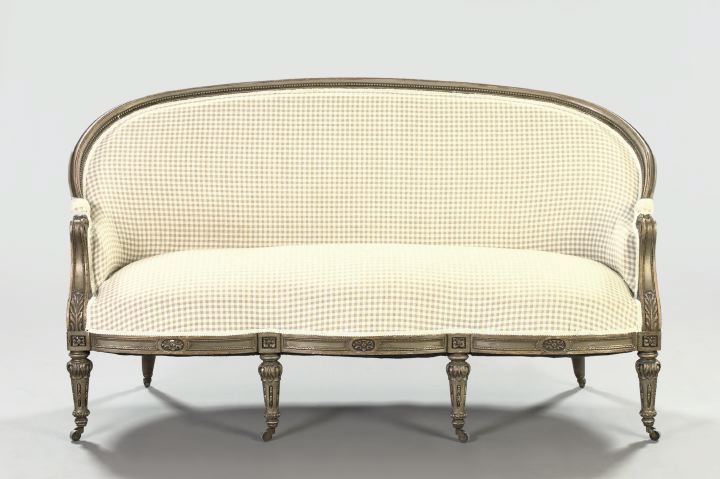 Louis XVI-Style Gray-Painted Sofa,