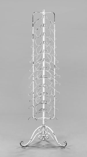 Tall Cast-Iron and Wire Tripodal Revolving