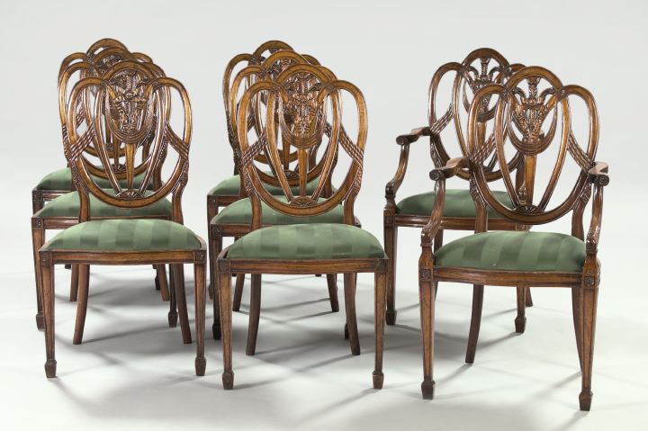 Suite of Eight Hepplewhite-Style Mahogany