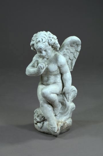 Renaissance-Style Cast-Cement Cherubic