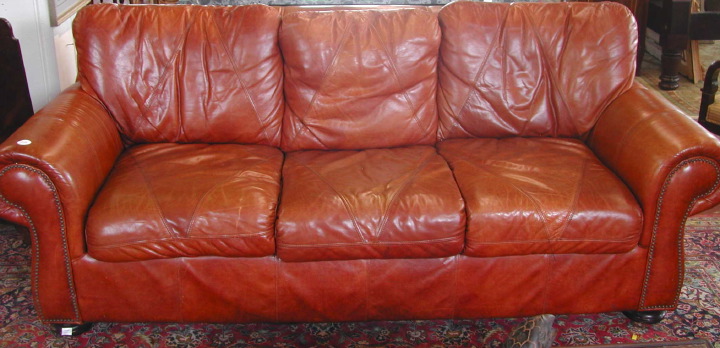 Contemporary Leather Sofa,  of traditional