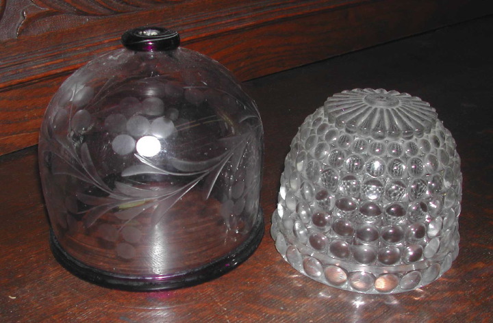 Two Glass Domed String Dispensers  2dda9