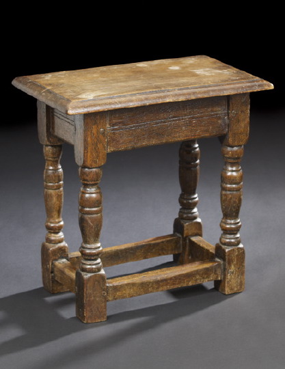 English Oak Stool mid 19th century  2da84