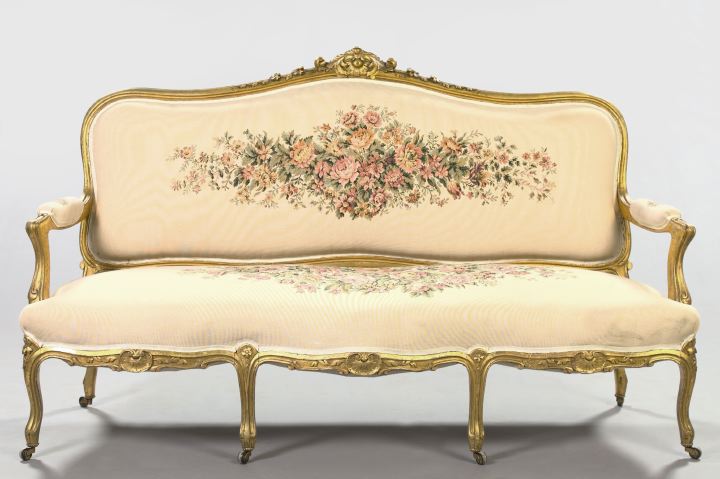 Louis XV-Style Three-Piece Giltwood