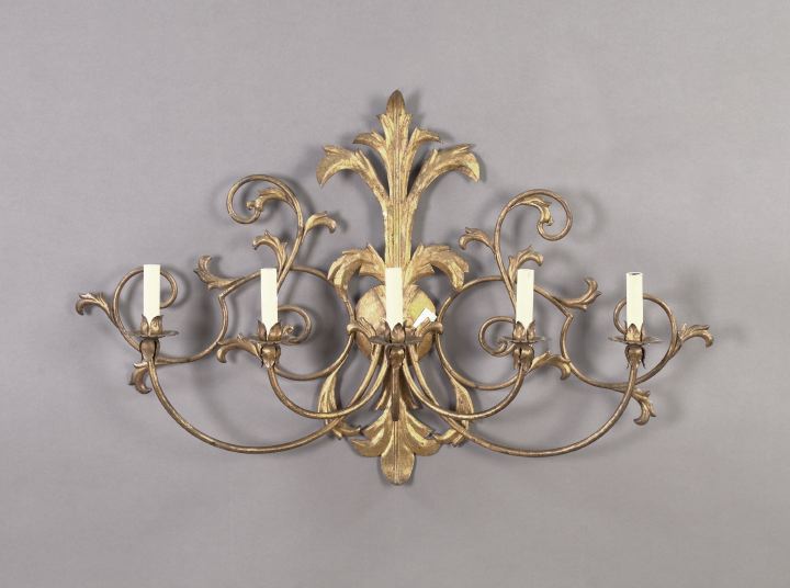 Large Italian Gilded Wrought- and