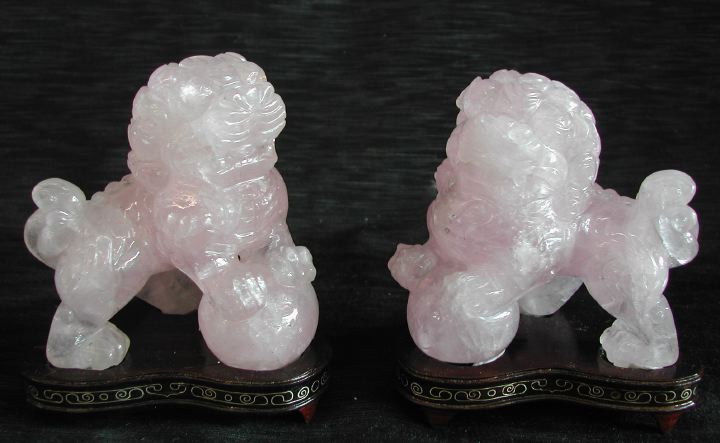 Pair of Chinese Carved Pale Mauve 2db9f