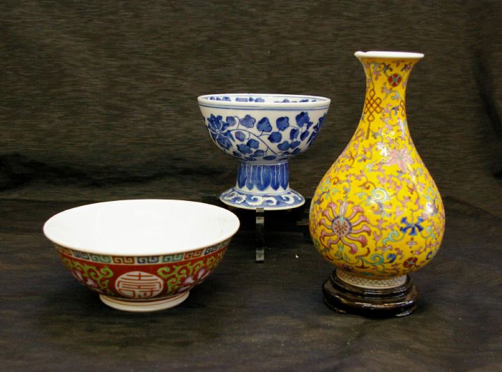 Three-Piece Group of Oriental Porcelain,