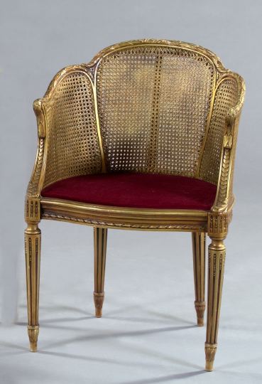 Louis XVI Style Giltwood and Caned 2dbbf