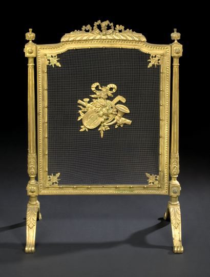 Louis XVI Style Gilt Brass Firescreen  2dbc7