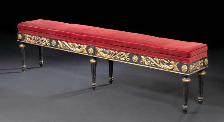 Louis XVI-Style Ebonized and Giltwood