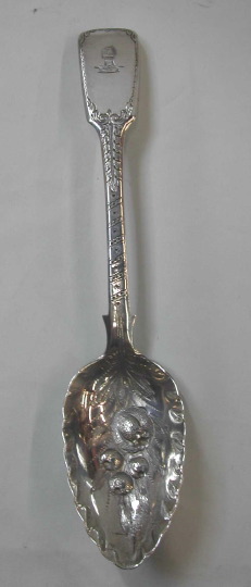 English Sterling Silver Fiddle Repousse