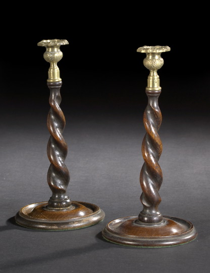 Pair of Edwardian Rope-Twist-Carved