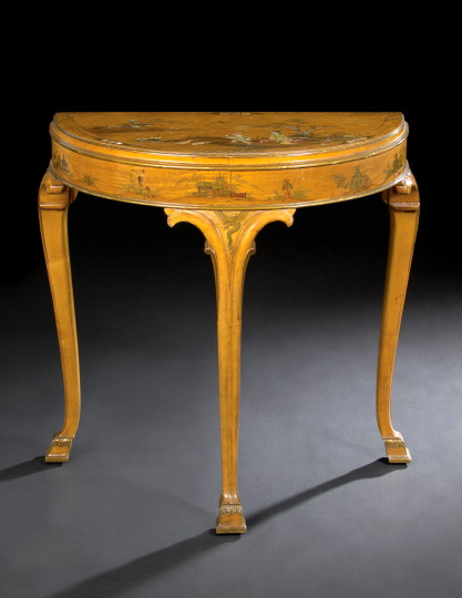 Queen Anne-Style Polychromed Fruitwood