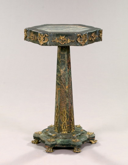 French Gilt-Brass-Mounted Verdigris