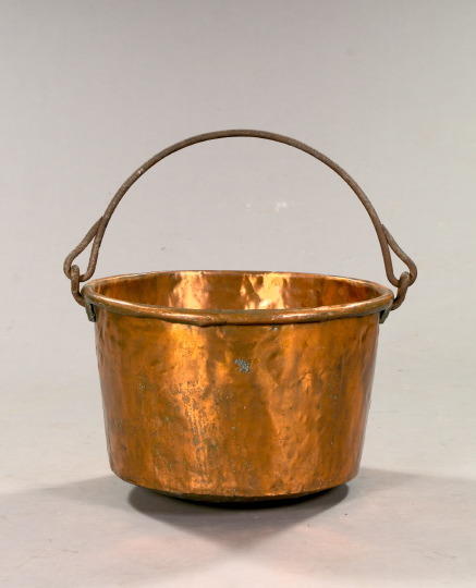 Monumental Copper and Wrought-Iron Cauldron,