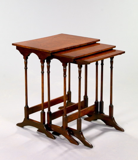Suite of Three Mahogany and Oyster