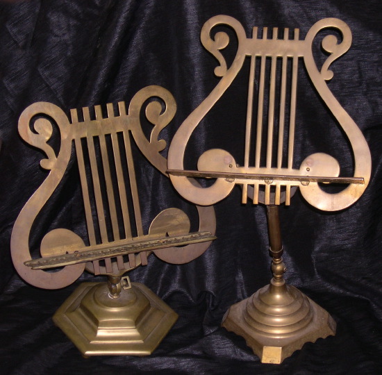 Two English Brass Bookstands, 
