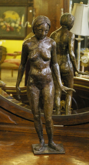 Large German Patinated Bronze Figure