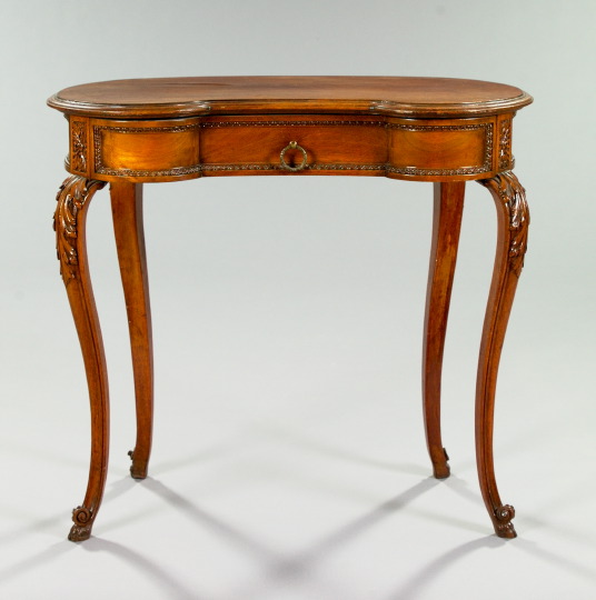 French Carved Mahogany Kidney-Shaped