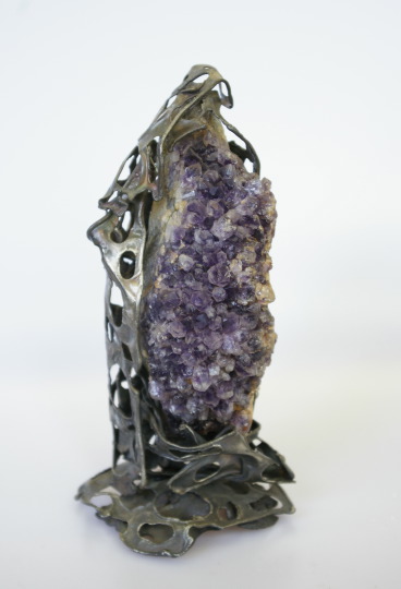 Unusual Nielloware Encased Amethyst 2e3ec