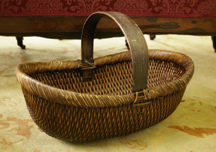 Large Provincial Woven Reed and Bentwood