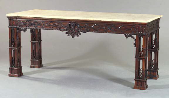 George III Style Mahogany and Marble Top 2e43d