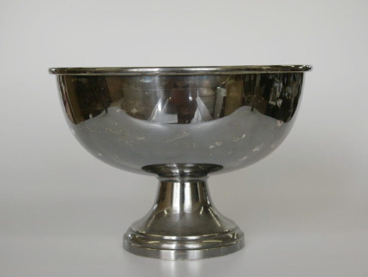 French Silverplate Bowl of hemispherical 2e489