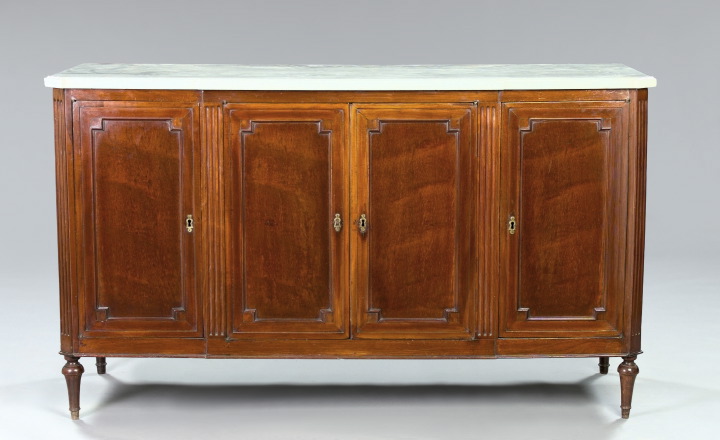Louis XVI-Style Mahogany and Marble-Top