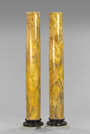 Pair of Continental Faux-Siena Marble