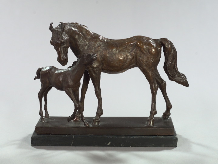 French Patinated Bronze Equine 2e4fe