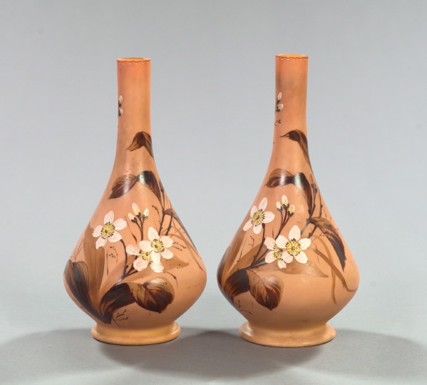 Pair of English Floral-Enameled
