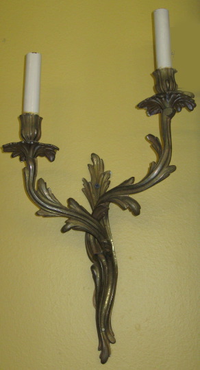 Pair of French Gilded Brass Two Light 2e560