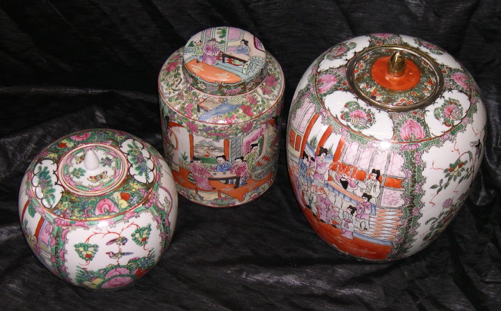 Group of Three Oriental Vases,