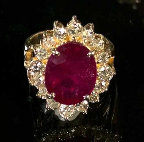 Fourteen-Karat Yellow Gold, Ruby