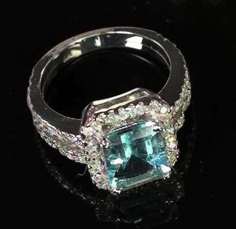 Fourteen-Karat White Gold, Aquamarine