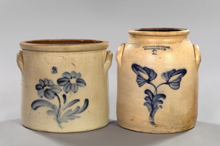 Two Stoneware Storage Crocks,  third