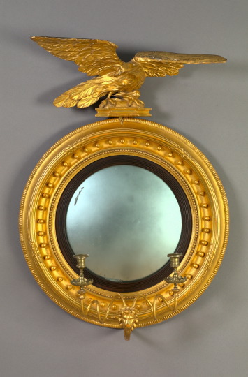 Fine English Giltwood Convex Girandole 2e612