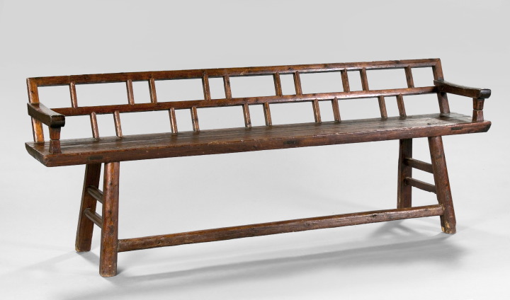 Asian Stained Pine Long Bench,