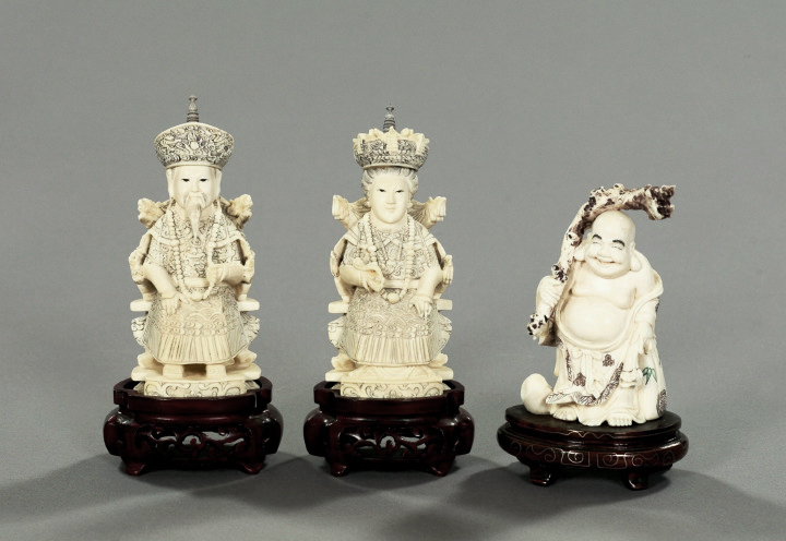 Group of Three Ivory Figures, 