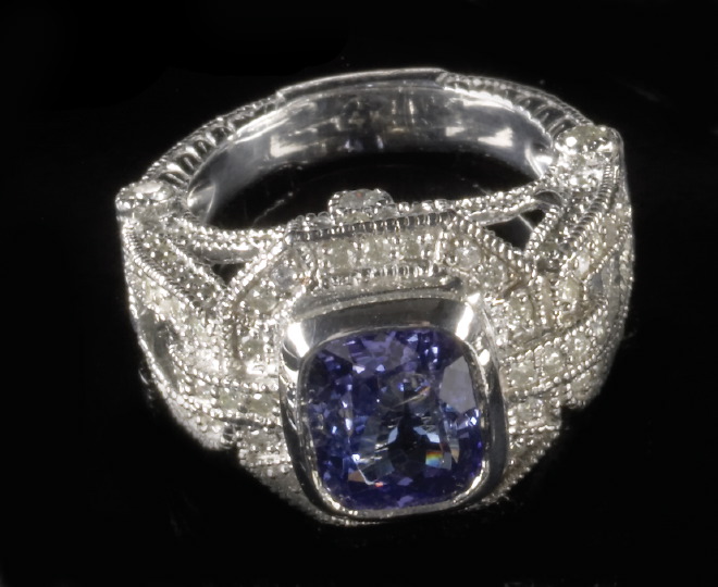 Fourteen-Karat White Gold, Tanzanite