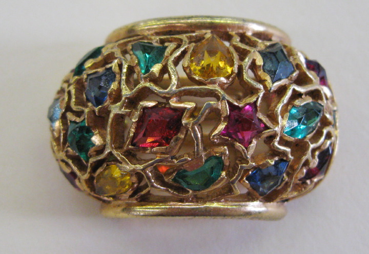 Multi Stone Lapel Clip ca 1960  2e298