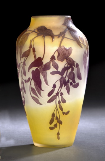 Attractive Cameo Glass Vase,  20th century,