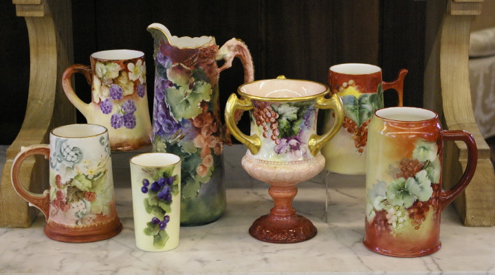 Seven-Piece Collection of Hand-Painted