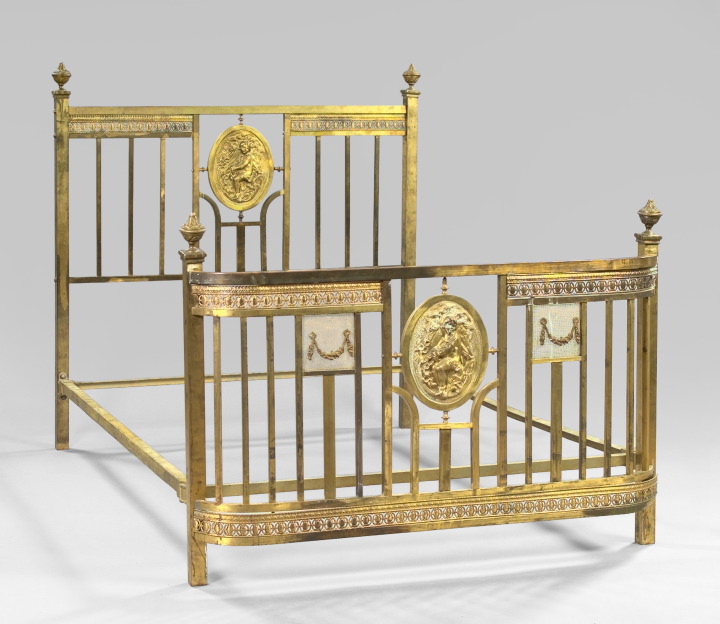 Ornate Late Victorian Cast-Brass Bedstead,