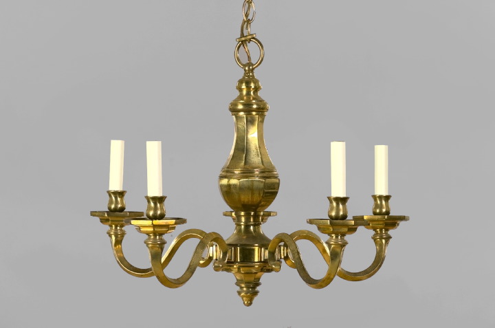 George VI Paneled Brass Five-Light