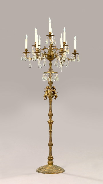 French Gilt-Brass and Cut Glass