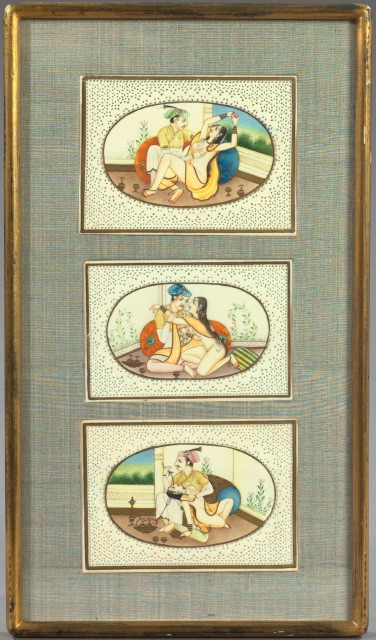 Trio of Indian Oval Miniature Paintings